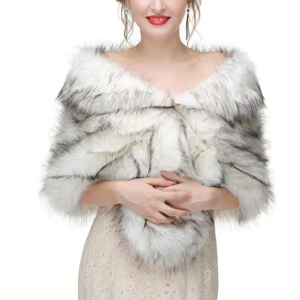 Bride Scarf For Outdoor Weddings Artificial Furs Design Lightweight Polyester Shawl Cold Weather Essential