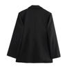 European & American Style Women's Double-Layer Lapel Double-Breasted Oversized Suit Jacket - Winter Collection