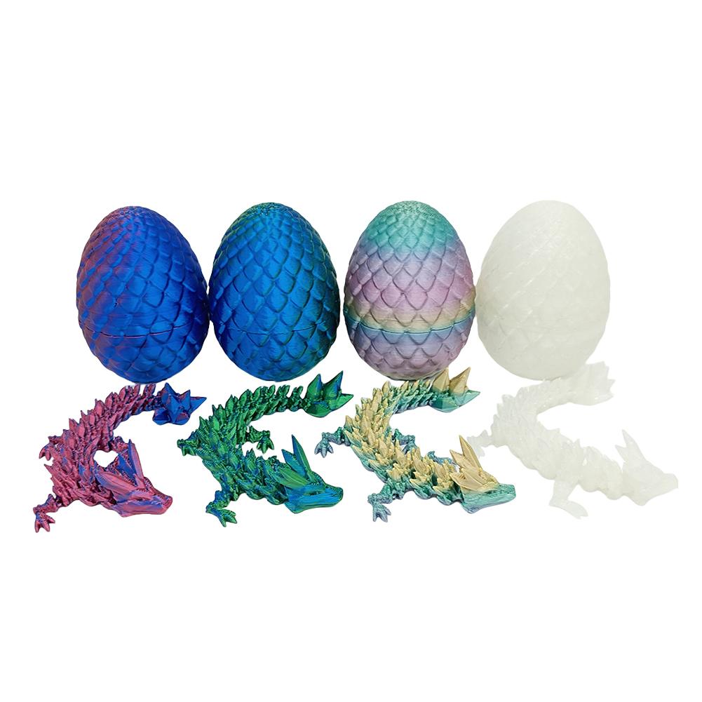 4Pcs 3D Printed Dragon Egg Executive Dragon Fidget Desk Toys 3D Printed Dragon in Egg Toys for Kids Gifts