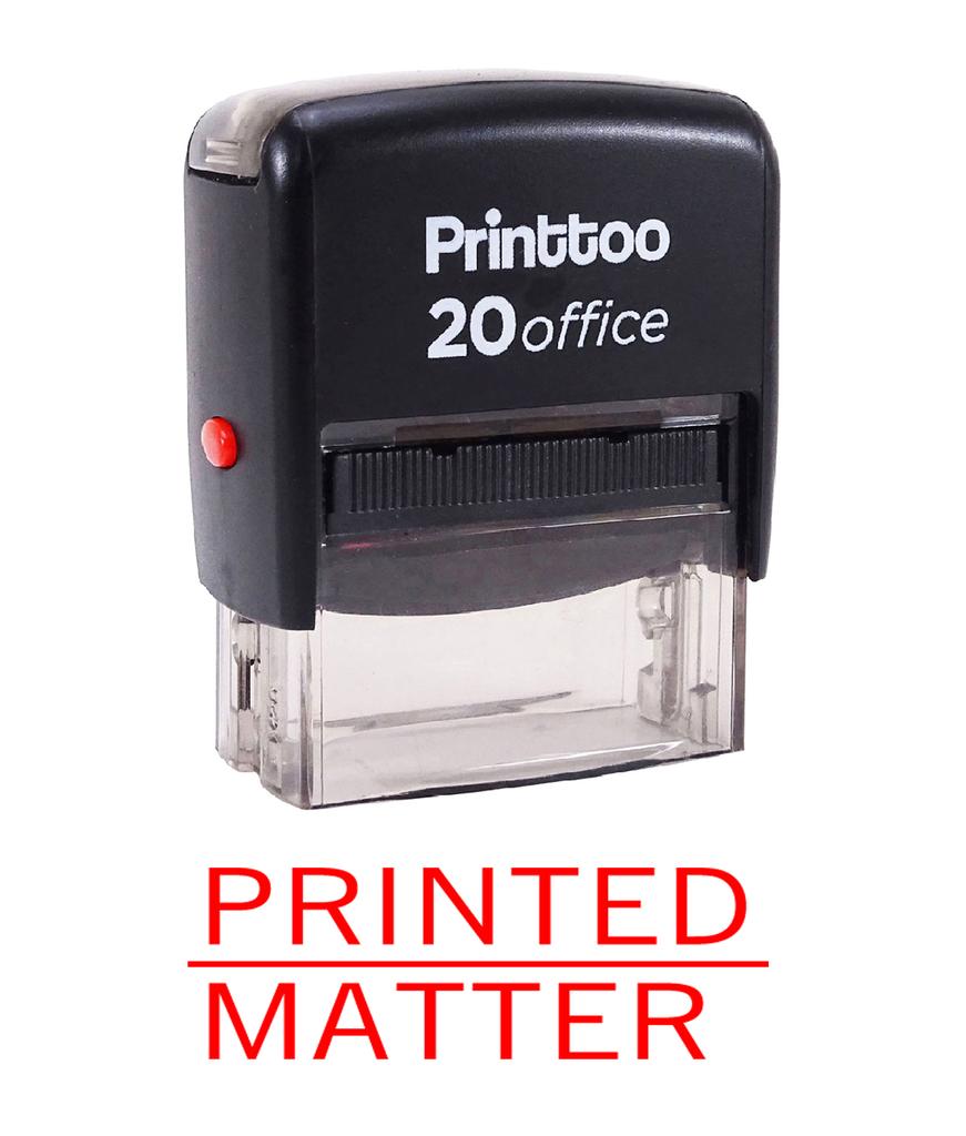 Printtoo PRINTED MATTER Self Inking Rubber Stamp Office Stationary Custom