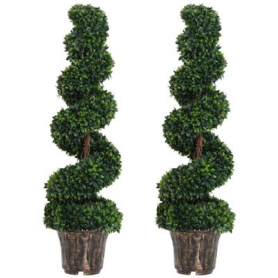 Set of 2 Artificial Plants White Rose Floral In Pot, Fake Plants for Home Indoor Decor, 90cm, Yellow