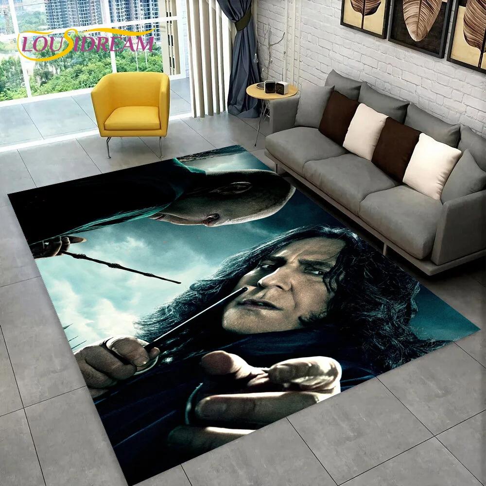 3D P-Potter Magic Academy Movie HD Rug Carpet for Living Room Bedroom Home Decor,Floor Mat Non-slip for Sofa Doormat Gift Kids