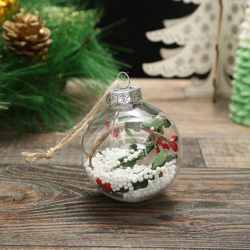 10 Pieces Of 2025 Creative New PET Transparent Snow Ball 6cm Christmas Tree Pendant Christmas Decoration Gift Christmas Ball