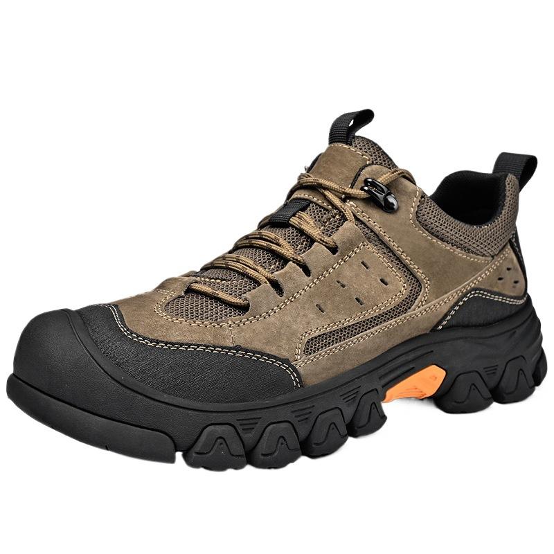 Mountaineering Men's Shoes Live Broadcast New Autumn Soft-soled Non-slip Bag Head Tooling Shoes Low-top Lace-up Thick-soled Outdoor Casual Shoes