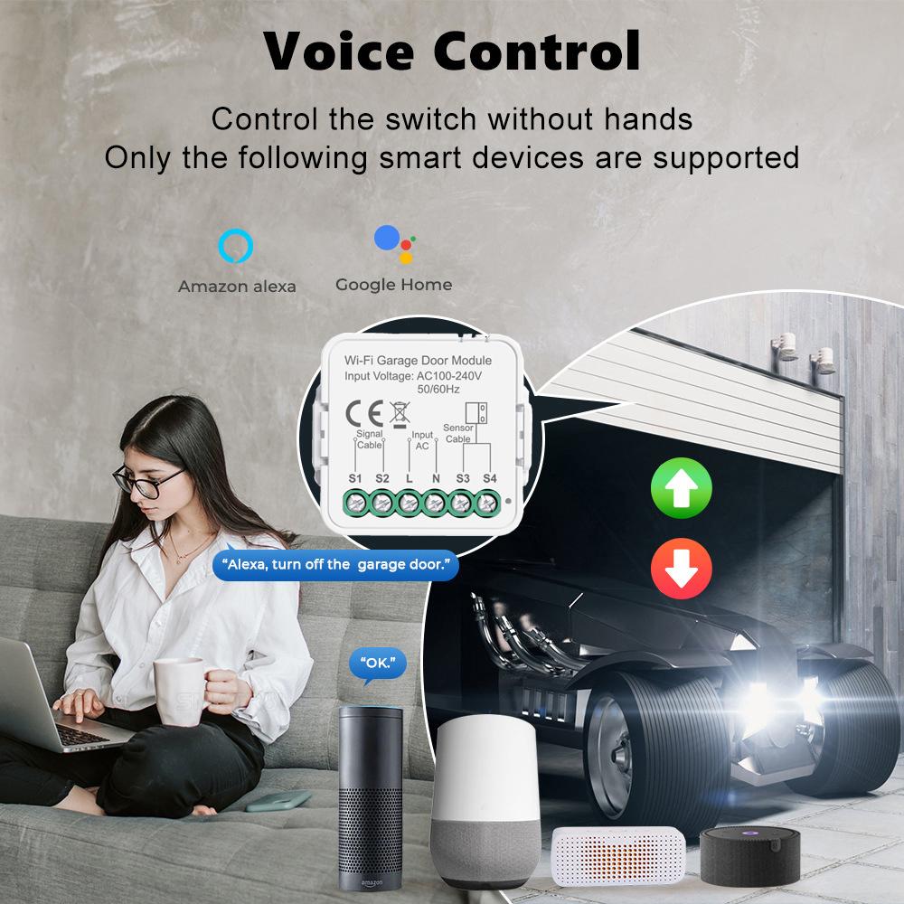 Tuya WiFi/Zigbee Mini Smart Garage Door Opener Controller Module APP Remote Voice Control Work With Alexa Google Assistant Alice