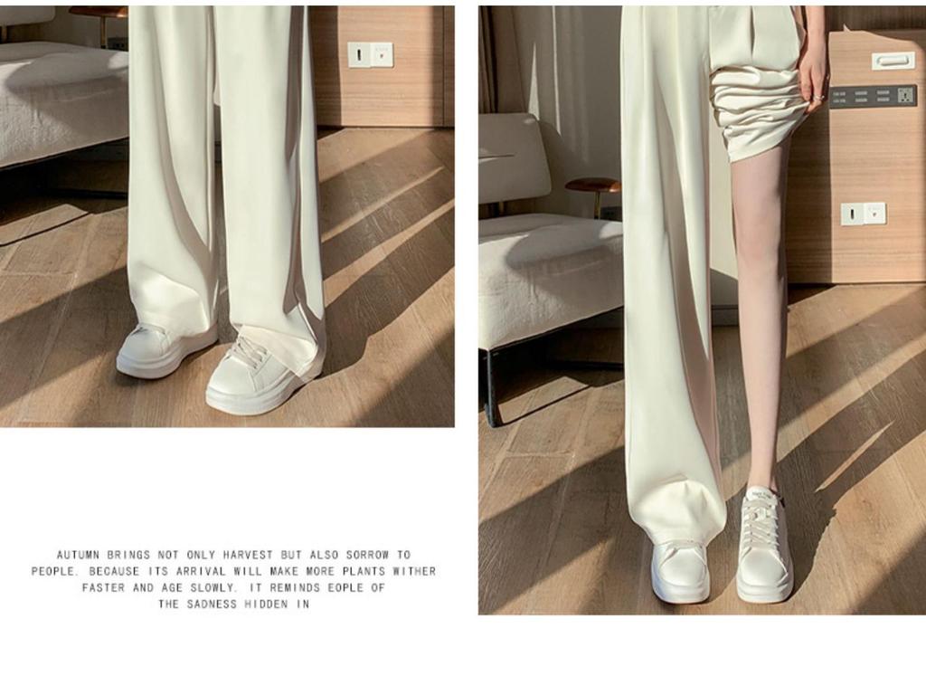 2024 High-Waist Women's Wide-Leg Drape Pants - Spring/Autumn Edition