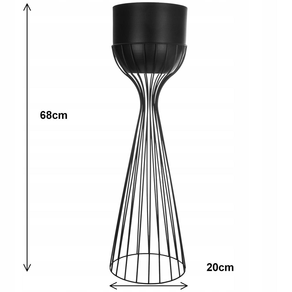 Kwietnik Stojący Metal Biało Złoty Stojak Loft Druciany 68Cm