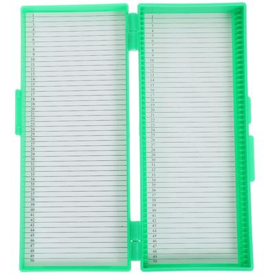 TOYMYTOY Microscope Slide Storage Specimen Slide Holds 50 Green Box, Case, Box, Slides,