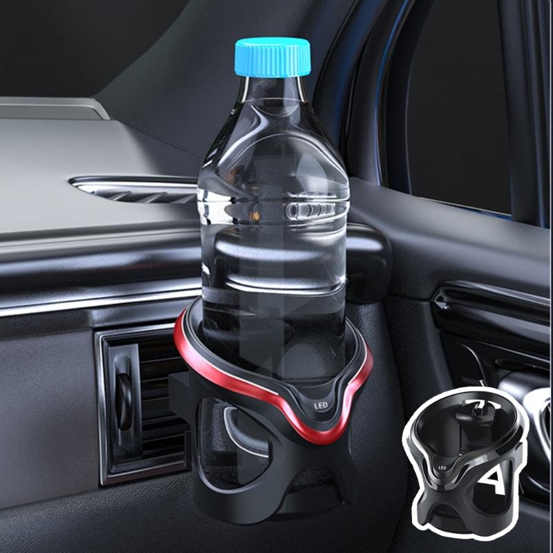 Car Air Vent Beverage Holder with LED Light Air Outlet Mount Cup Holder Sensing Stand Bottle Bracket Shockproof