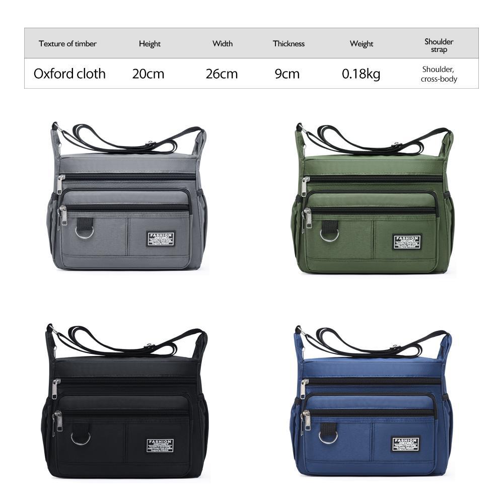 New Multi-layer Pocket Design Oxford Shoulder Bag Large Casual Capacity Single Crossbody Bag Messenger Men's Fashion Should