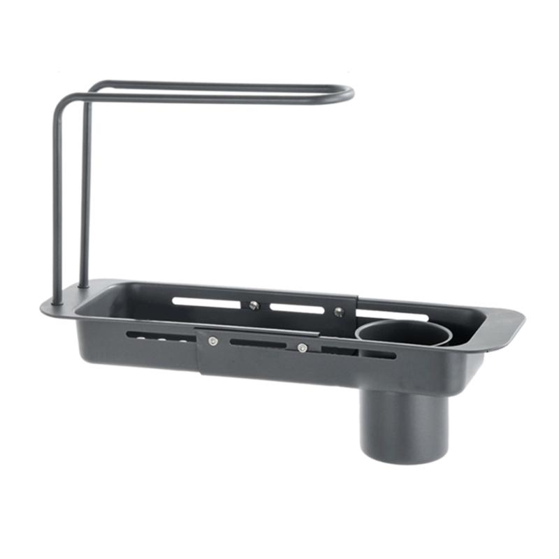 Multifunctional Over The Sink Storage Rack Stainless Steel Adjustable Shelf for Mess Release Kitchen Space