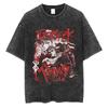 Camiseta Lavada Estampada de Anime Berserk Guts para Hombre Algodón de Alta Calidad Camisetas Vintage Oversize Street Tee Harajuku Camiseta Masculina