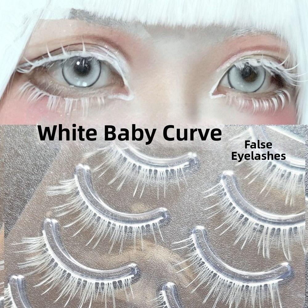 Long Cross White Lashes Thick Eye Makeup Tools Woman's Beauty White False Eyelashes for Cosplay