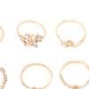 10Pcs Fashion Women Ring Geometric/Leaf/Moon/Heart Shape Non-fading Lightweight Creative Finger Ring for Gifts