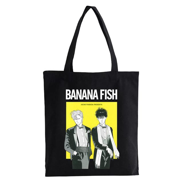 Anime Banana Fish Graphic Dámské Nákupní tašky Kabelky Látkové Plátěné Tašky Dámské y2k Opakovaně použitelné tašky přes rameno