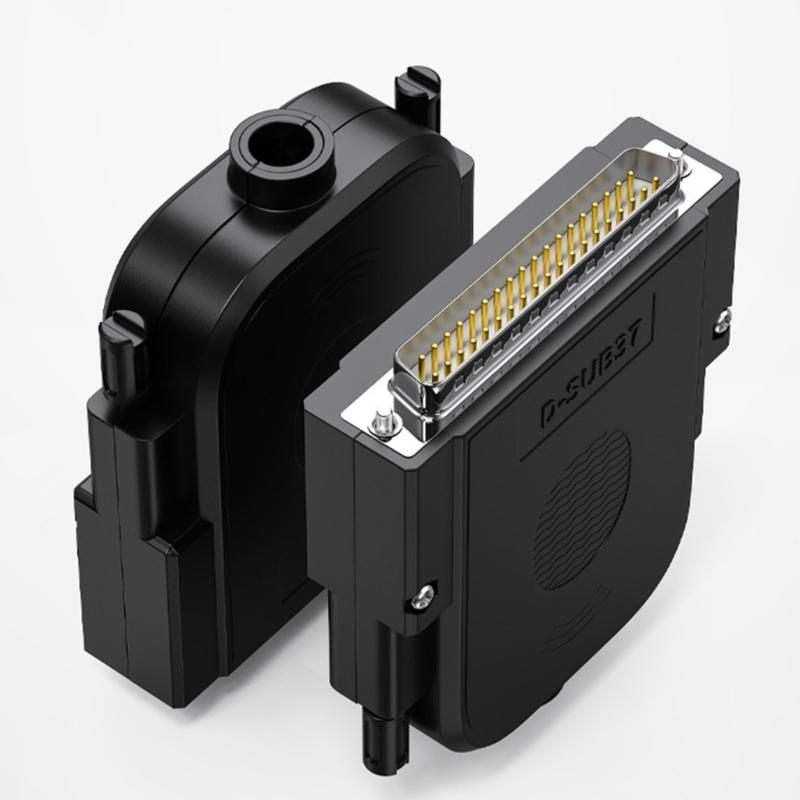 Cienki adapter DB37 bezlutowy RS232 D-Sub z obudową typu Fold Lock i wieloma przewodami końcowymi