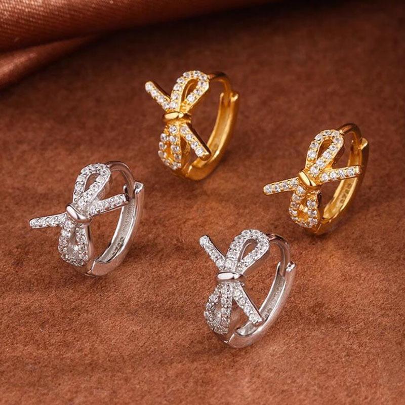 Female Exquisite Simple Versatile Bow Earrings