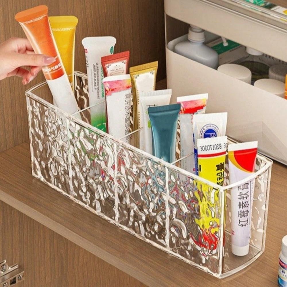 Multi Functional Makeup Brush Storage Tube Transparent Divided Storage Pen Holder Living Room