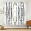 2Pc, 2D Flat-Print Non-Multi-Layer Curtains with Crystal Diamond Geometric Patterns, Colorful Pearl String Stripes, Pocket Rod Installation
