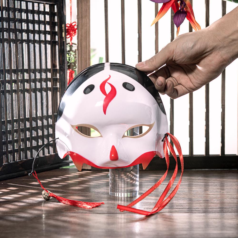 Starověký styl Japonský styl COS dívka s poloviční tváří internetová celebrita Hanfu převlek pokrývka hlavy probuzení Tamamo front Onmyoji LIŠČÍ maska