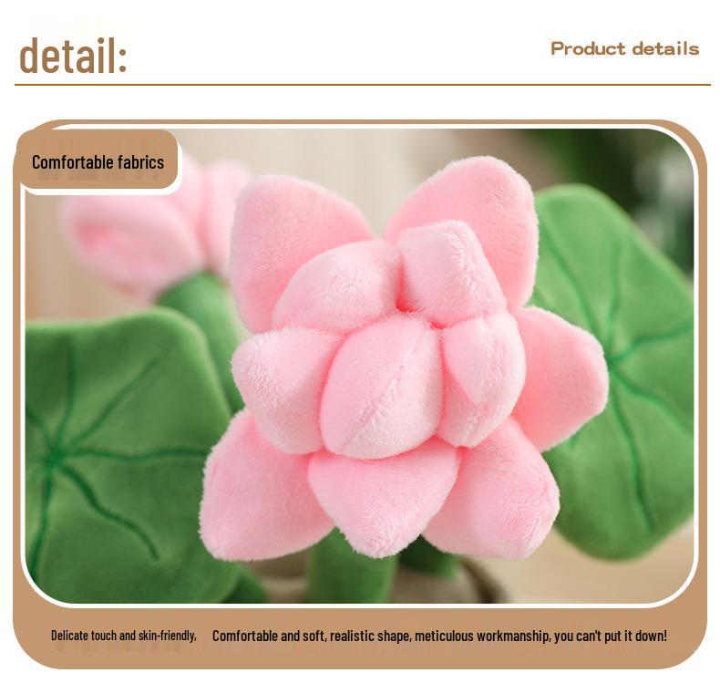 Peluche Flor de Loto - Adorno Creativo de Muñeco de Planta Verde
