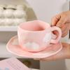 Coffee Mugs Set with Saucer Cute Cloud In The Sky  Cup Gifts for Women for Birthday Tea 320ML Ceramic Cup