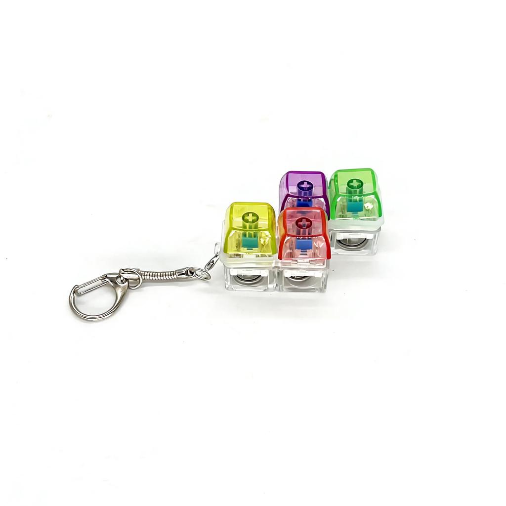 LED Keyboard Keychain Fidget Toys Crystal Clicker Sensory Toy for Stress Relief Keyboard Keychain Fidget Gadget for Adults Amagi