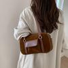 Autumn and winter suede fashion versatile bowling bag women's large-capacity single-room underarm handbag