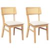 VidaXL Dining Chairs Cushions 2 Pcs Solid Rubber Wood, Dining Chair, Chair, Living Room Chair, Dining Chairs, 4102463