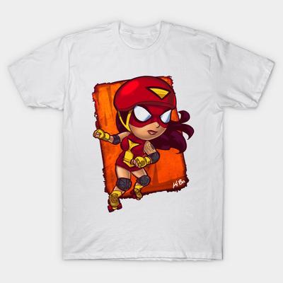Camiseta Feminina Super-herói Roller Derby Mulher Aranha Harajuku Estampa Kawaii Camiseta Verão Manga Curta Camiseta Feminina Top Tee