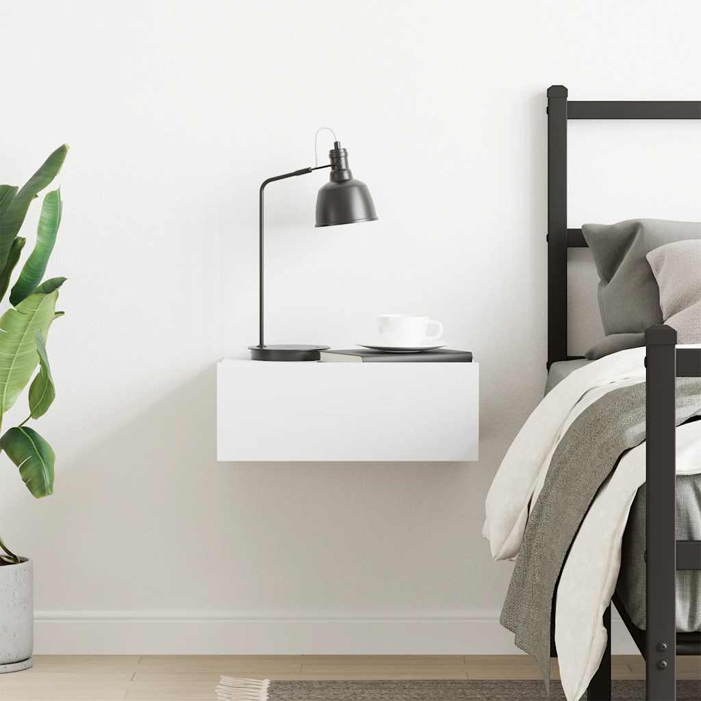 Wandmontierter Nachttisch mit Schublade, Aufbewahrungsschrank, Nachtschränkchen, 40x30x15 cm