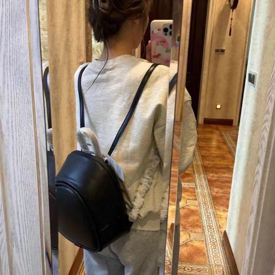 SchoolbagIOSONO Korean niche backpack ins large capacity casual backpack simple versatile student commuter soft leather bag