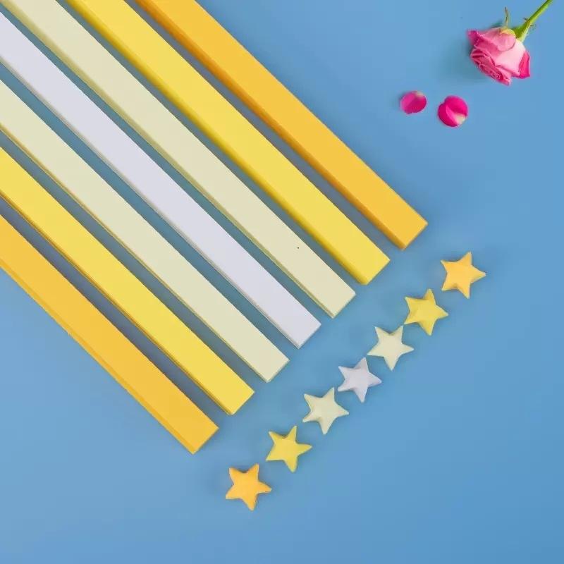 210/540Pcs Lucky Wish Star Decoration Origami Lucky Star Ribbons Colors Strips Paper Folding Kit Wishing Star For Kids