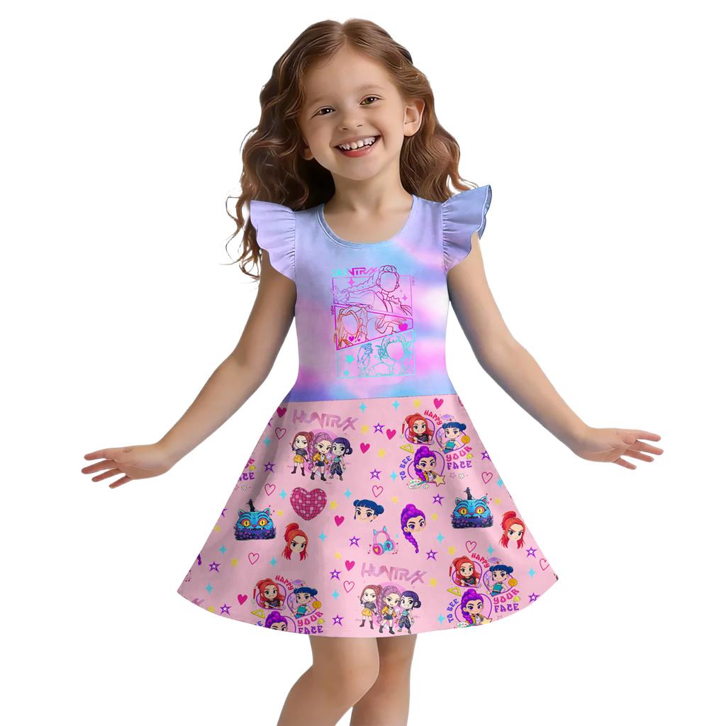 Children's Sleeveless U-neck Summer A-line Floral Casual Holiday Dress
