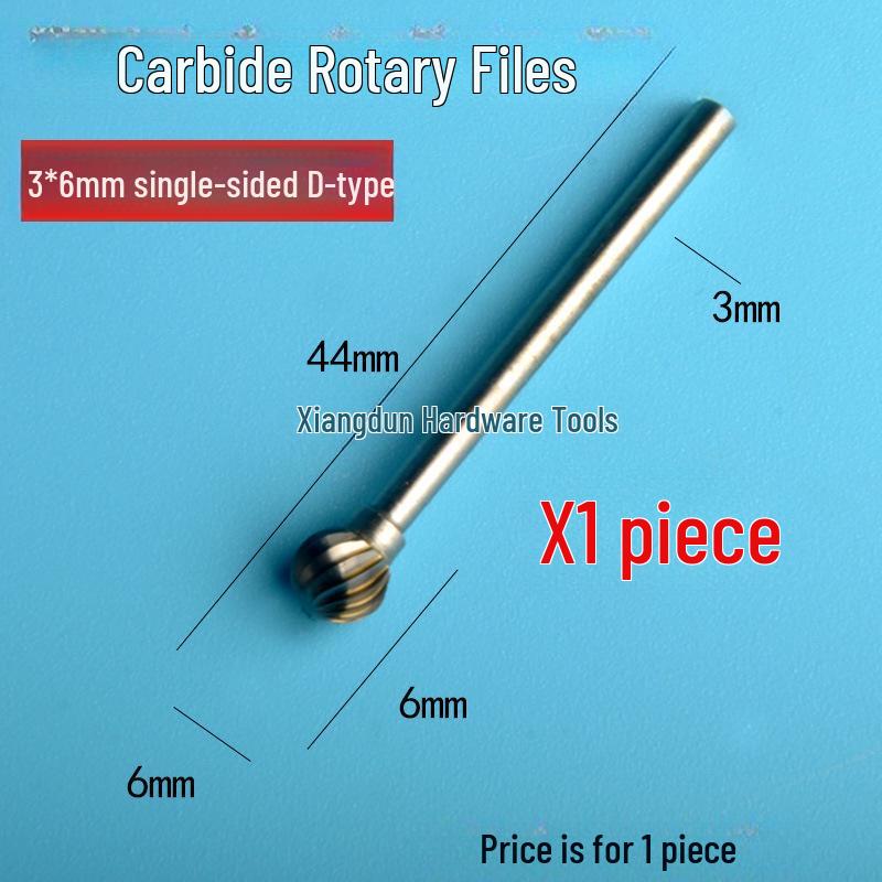 Tungsten Steel Carbide Rotary File Set - Double Grain Engraving and Milling Cutter for Woodworking, 3x6mm