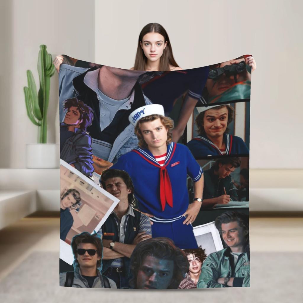 Steve Harrington Blankets Soft Funny Plush Throw Blanket For Kids Bedroom Flannel Bedspread Bed Cover