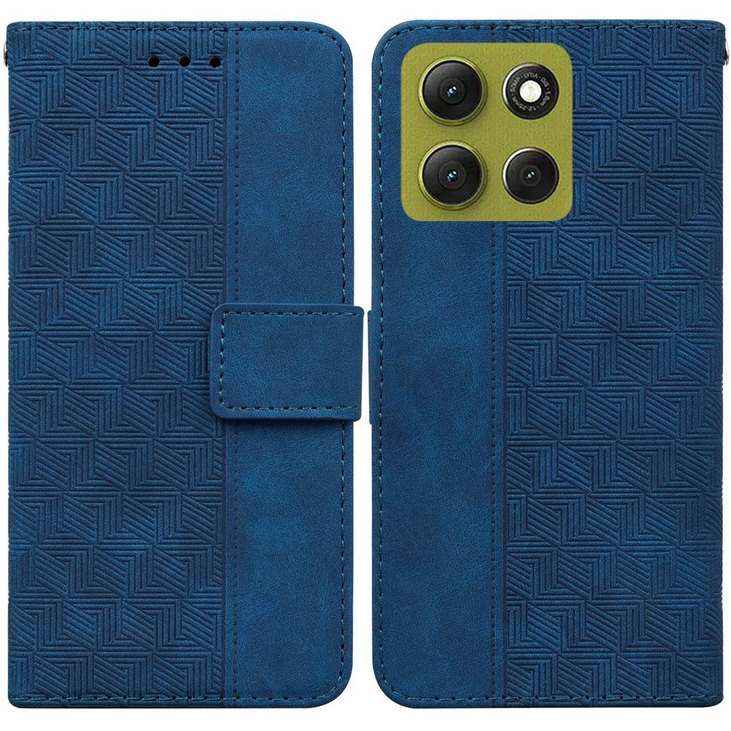 For Motorola Moto G86 5G Case Geometry Pattern Leather Wallet Phone Cover with Wrist Strap