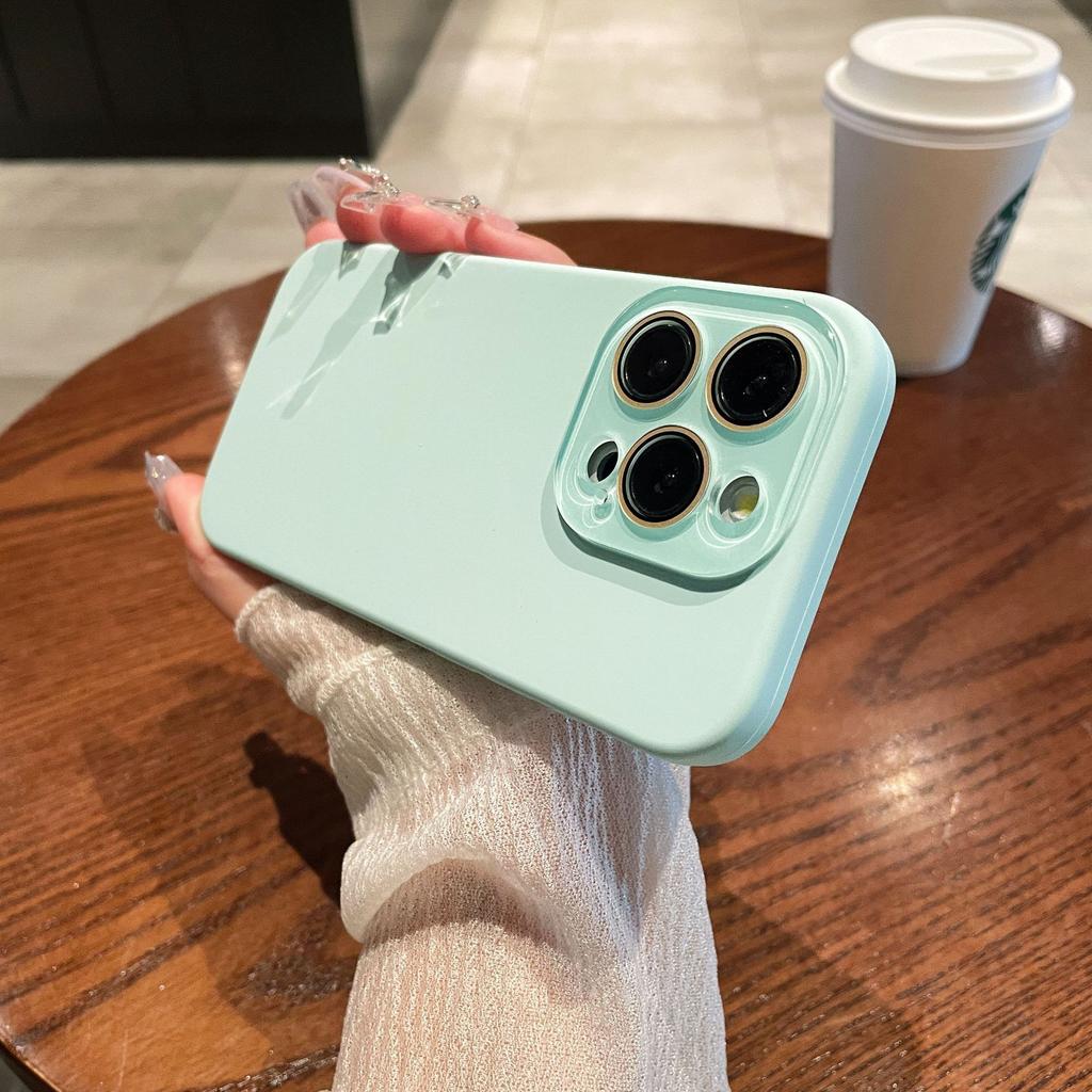 Liquid Silicone Case Suitable for 14 Apple IPhone 16 Promax Comes with Lens Film Full-inclusive Mobile Phone Case 13