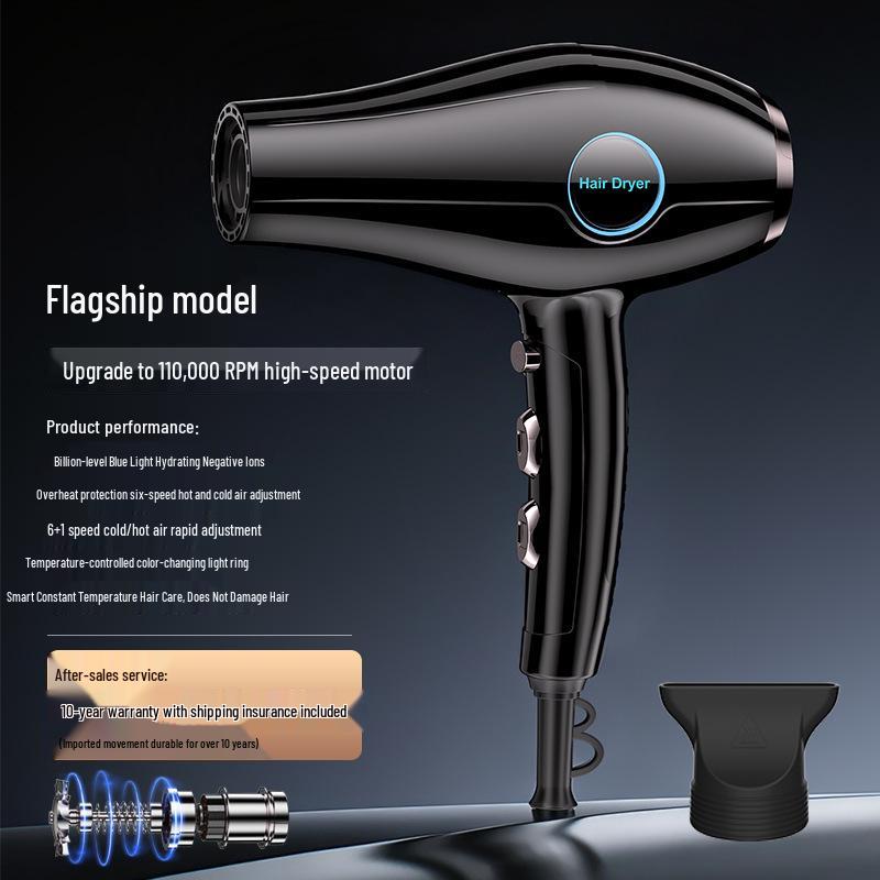 High Power Blue Light Negative Ion Hair Dryer with Strong Wind