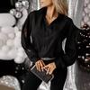 2024 Women's European & American Spring/Summer Mesh Spliced Long Sleeve Shirt