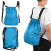Polyester Fiber Drawstring Shoulder Thickened Travel Storage Bag Waterproof BackpackSky Blue