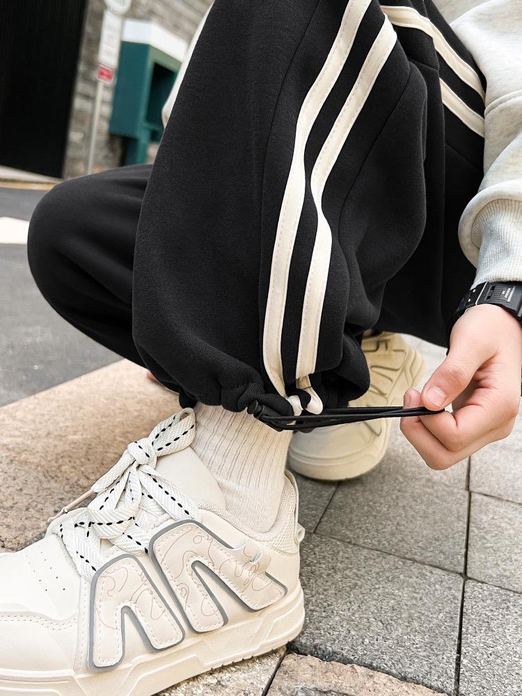 2025 Boys' Fleece-Lined Sweatpants: Thick, Handsome, Loose Fit for Autumn/Winter