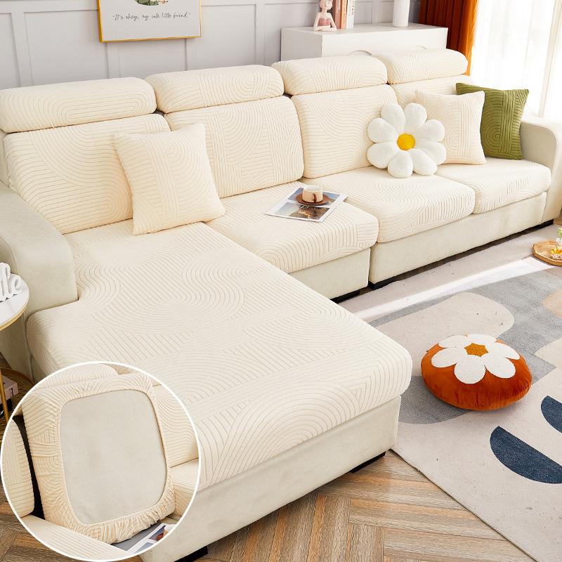 Jacquard Sofa Seat Cushion Cover Stretch Removable Adjustable Sofa Cover Sofa Slipcovers Furniture Protector For Pets Kids