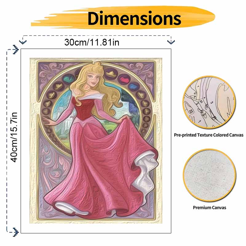 Disney Sleeping Beauty Princess Aurora Oil Paint by Numbers Painting Kit Handmade Diy Home Decor Gifts Wall Art Canvas Unique Painting