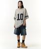 RAW LAB Mud-Washed Carpenter Bermuda Denim Pants (Mud Blue)