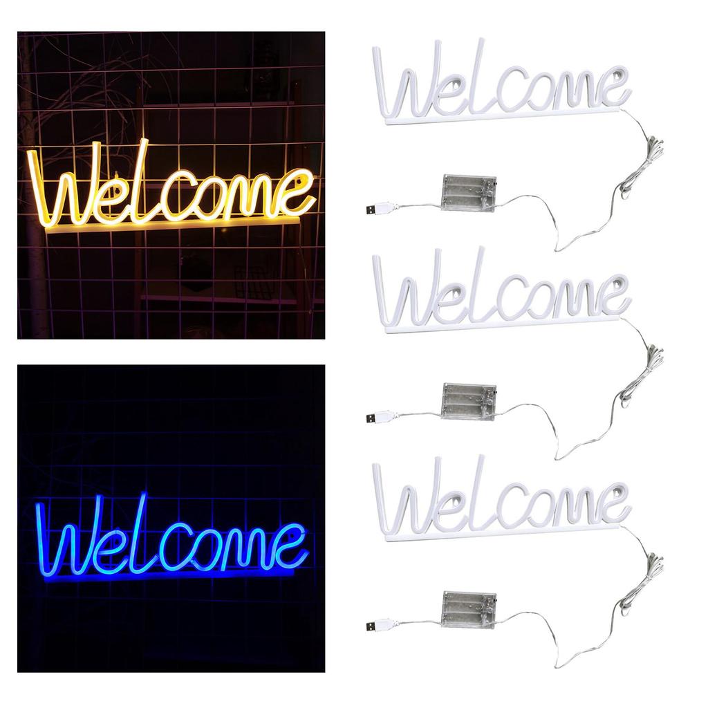 Welcome Neon Signs Backdrop Wall Decor Neon Light Sign for Indoor Bar Party