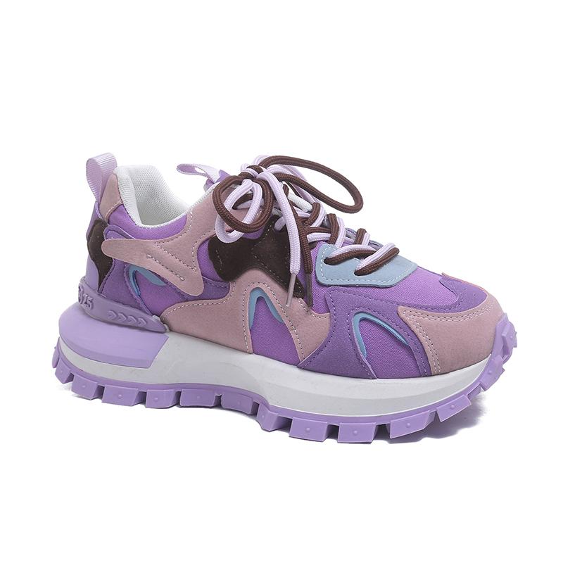 Fashion Ladies Shoes on Sale 2025 Versatile Women's Vulcanize Shoes Mixed Colors Platform Women Sneakers Outdoor Lace Up Casual Shoes