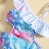 Girls' One-Shoulder Mermaid Swimsuit - Strappy One-Piece for Baby and Toddler Beachwear