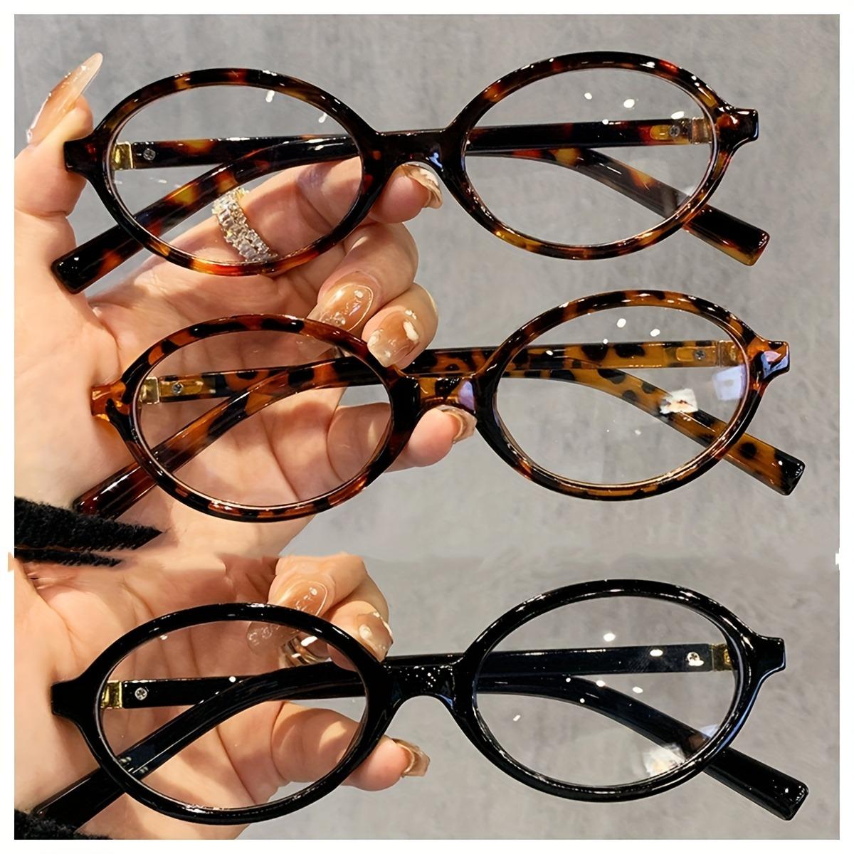 3 Pairs of Oval Shaped Fashionable Men s and Women s Universal Eyeglass Frames Decorated with Trendy Eyeglass Frames