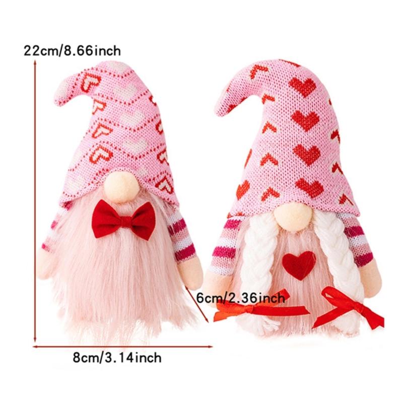 Valentine's Day Gnomes Plush Decors,Mr and Mrs Tomte Swedish Gnome Home Table Gnomes Ornaments Valentine's Day Presents